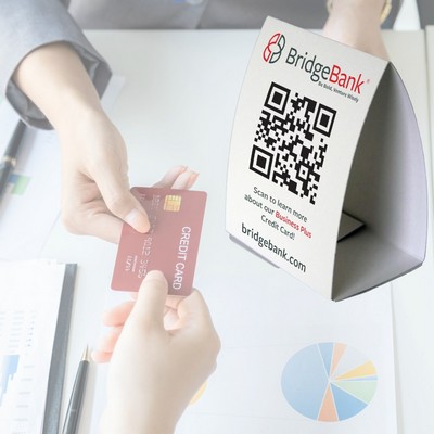 USA Made Flat Bottom with Interlocking Base Table Topper Tent - Face Size - 4.6875"x5.50"