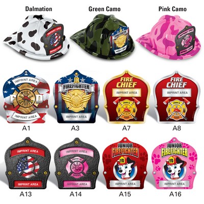 Plastic "Camo" Fire Hats w/ Custom Imprinted Paper Shields