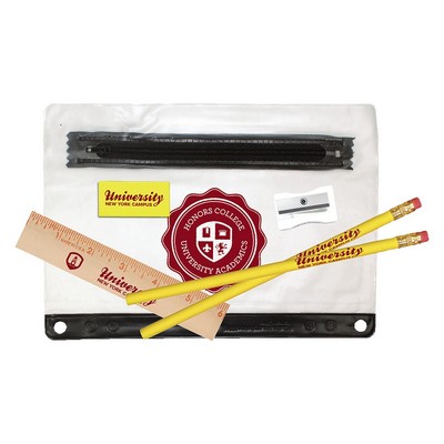 Clear Translucent Pouch School Kit w/Eraser